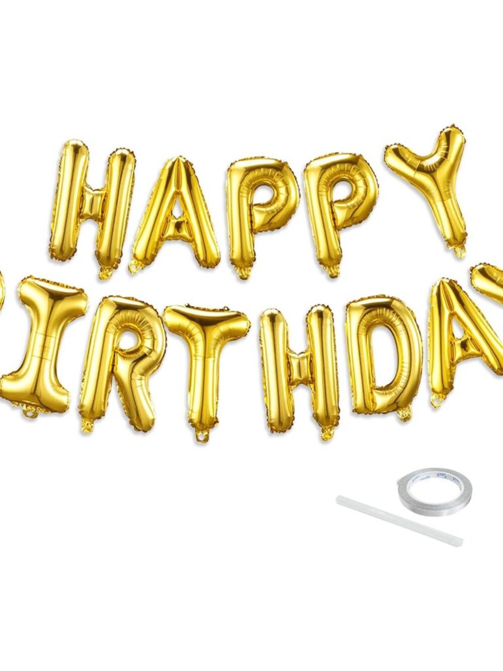 Gold Happy Birthday Banner Set -16 Inch Foil Letters s, Reusable Birthday Decora